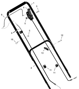 Handle And Bag Assembly Diagram and Parts List for 226111X92B 2005 Briggs and Stratton Lawn Mower